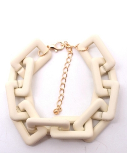 Matt Color Chain Bracelet BL700002 IVORY